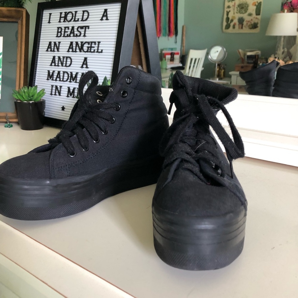 Black Platform Sneakers